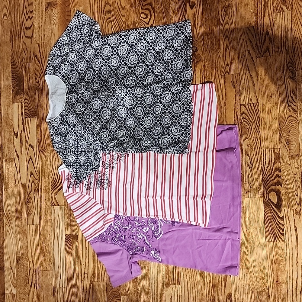 (M) George. 3 Piece T-Shirt Bundle Patterned Colorful Paisley Floral with Bonus!
